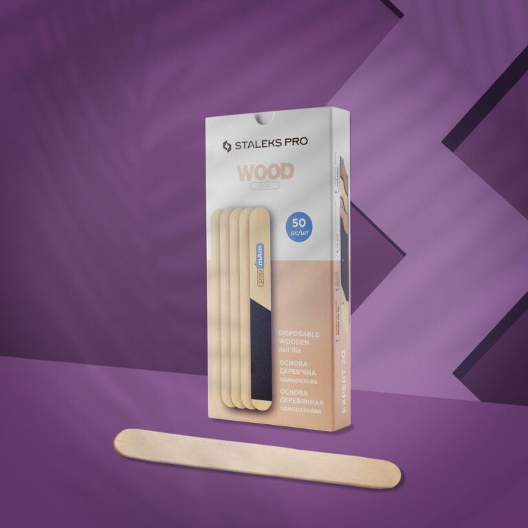 Straight disposable wooden nail file base